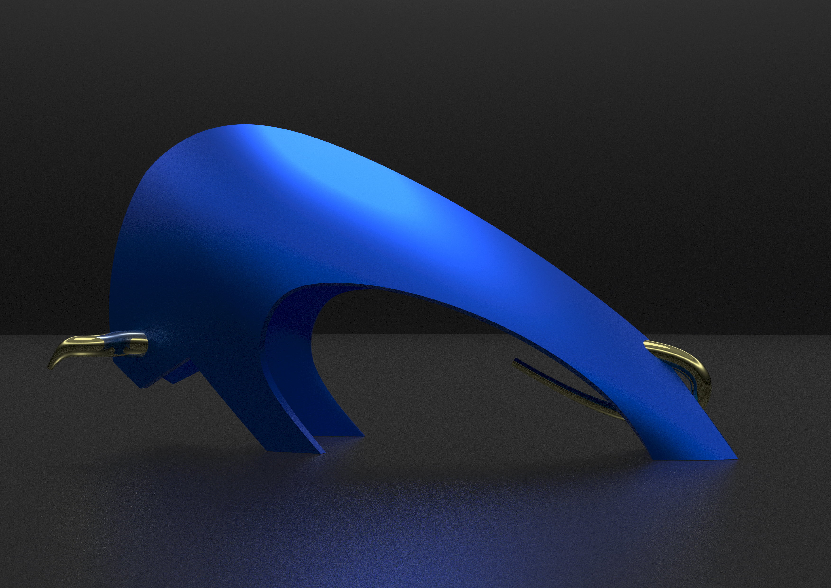 first bull study with blue Pla print