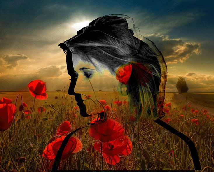 Double Exposure - Watercolor - Lichtenstein